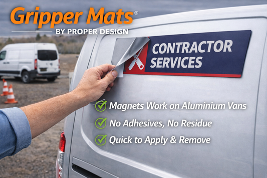 Gripper Mats by Proper Design as an alternative to adhesive vehicle signage