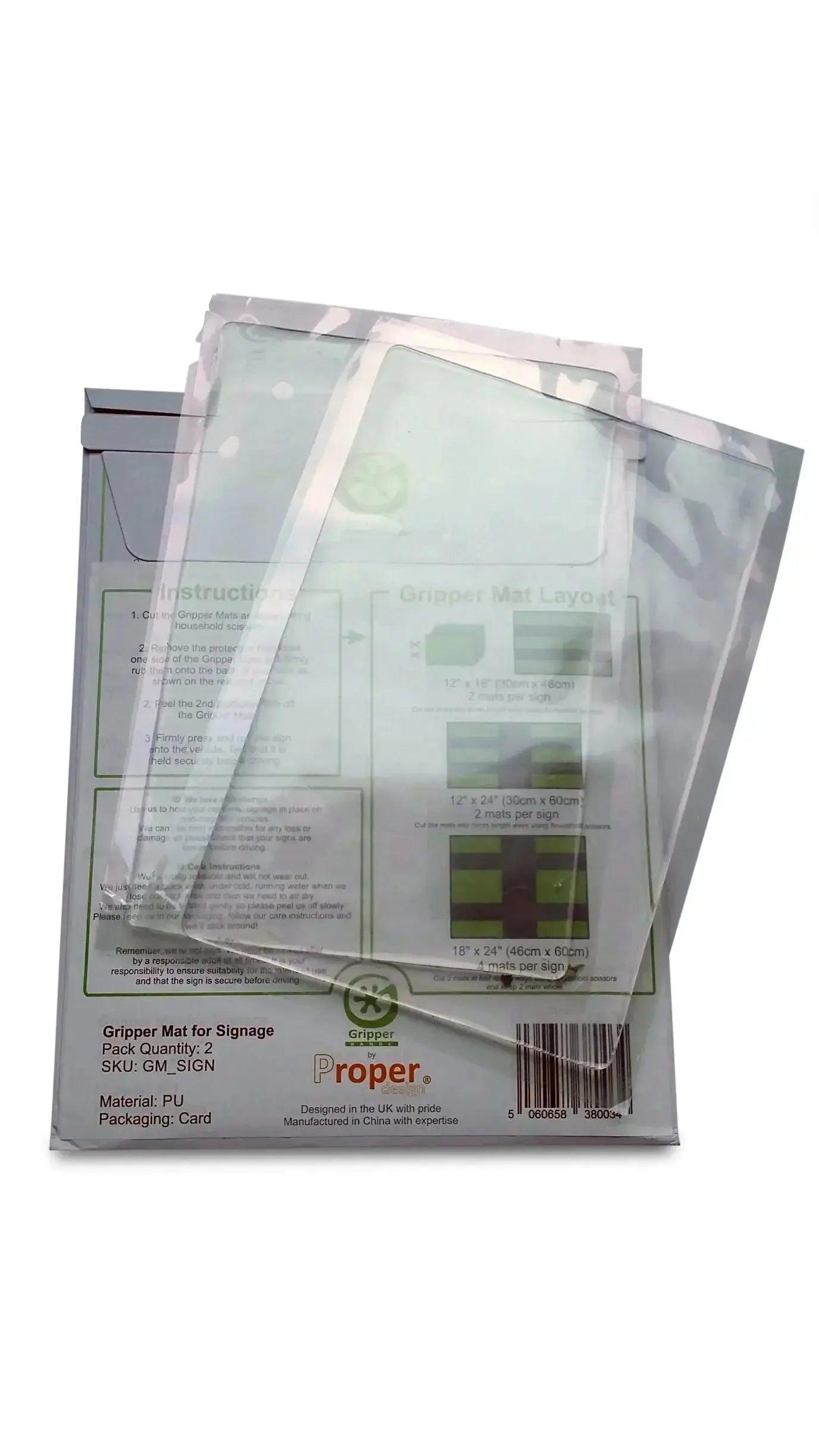 Gripper Mats™ - Removable UK Sticker Mount. For Car, Campervan, Motorhome, Bus, Coach, HGV, Horsebox - Proper Design